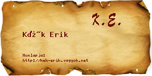 Kék Erik névjegykártya